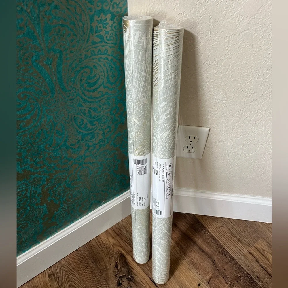 NWT YORK Wallpaper Non Woven 2 Double Rolls Papyrus Plume Sage Oi0682 Sealed